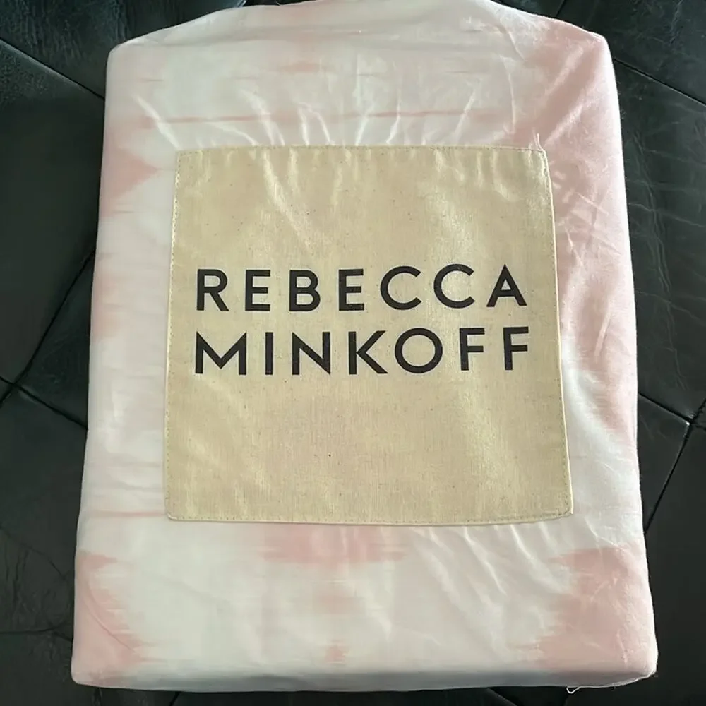 Rebecca Minkoff Tie-Dye Stripe Pink/White Twin Duvet Cover Set NWT